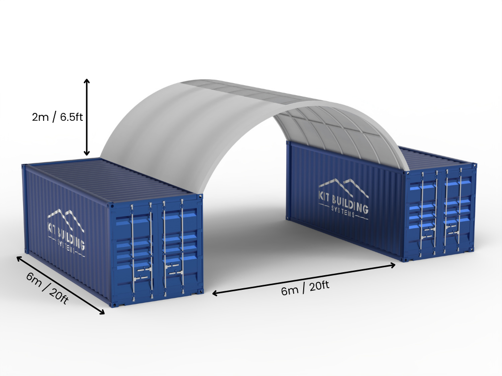 6m (20ft) Span | Container Canopies 20ft Width, 6.5ft Height (6m x 2m)