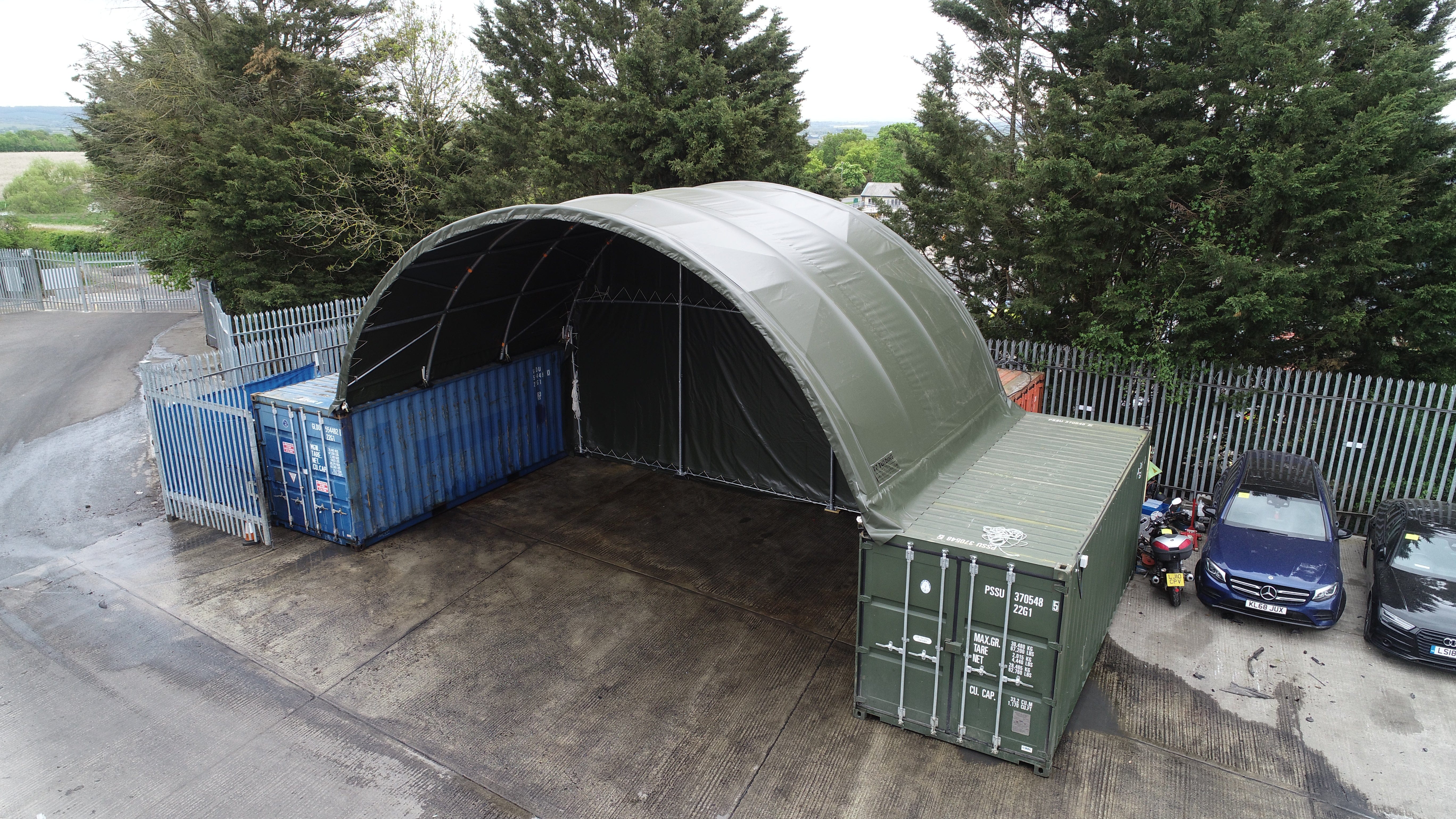 Kit Buildings Container Shelter - 33ft x 20ft x 12ft (10m x 6m x 3.6m)